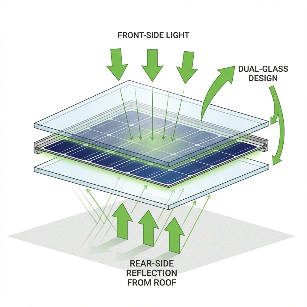 R-Solar Bifacial Solar Modules - Dual-glass panels with 23.5% efficiency generating power from both sides